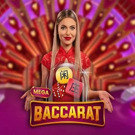 Mega Baccarat slot visual from Pragmatic Play available on lanistaa.pl